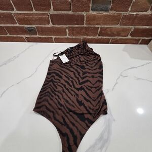 Express Brown and Black Patterned Kids Bodysuit